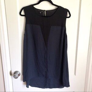 Metaphor Black and Navy Blue Sleeveless Blouse